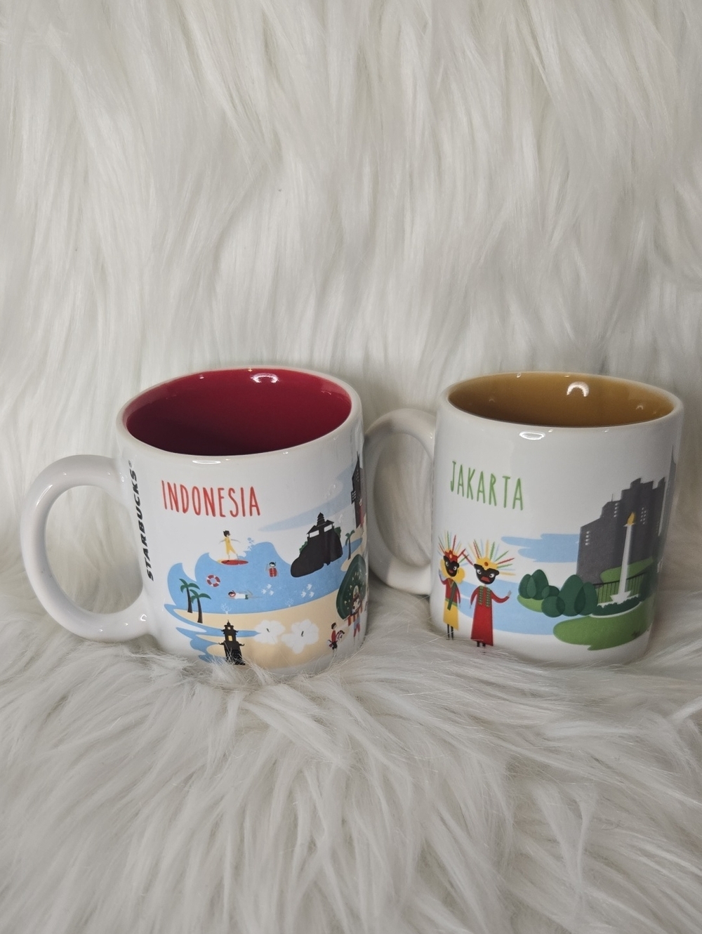 Starbucks Indonesia Series 2 Mug Set With Jakarta And Indonesia 3 Oz Mini
